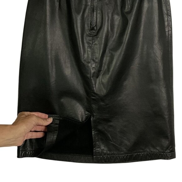 Georgetown Leather Design Black Genuine Leather Skirt, size 11/12 (see msrmnts) - Picture 3 of 9